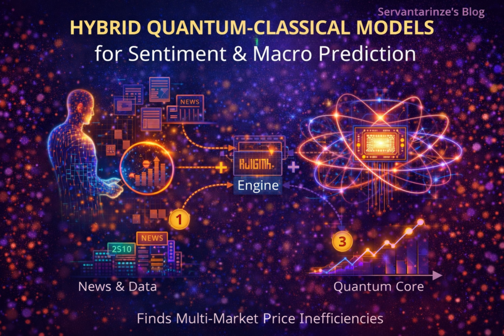 Hybrid quantum-classical models combining market data and sentiment to improve stock market predictions