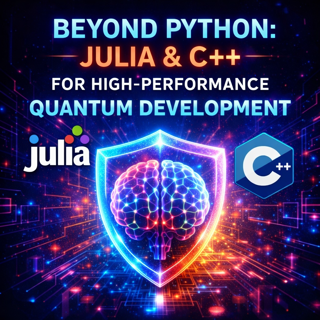 Quantum programming languages beyond Python showing Julia and C++ for high-performance quantum computing development